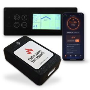 Pellet stove WiFi module with stove head unit and phone app